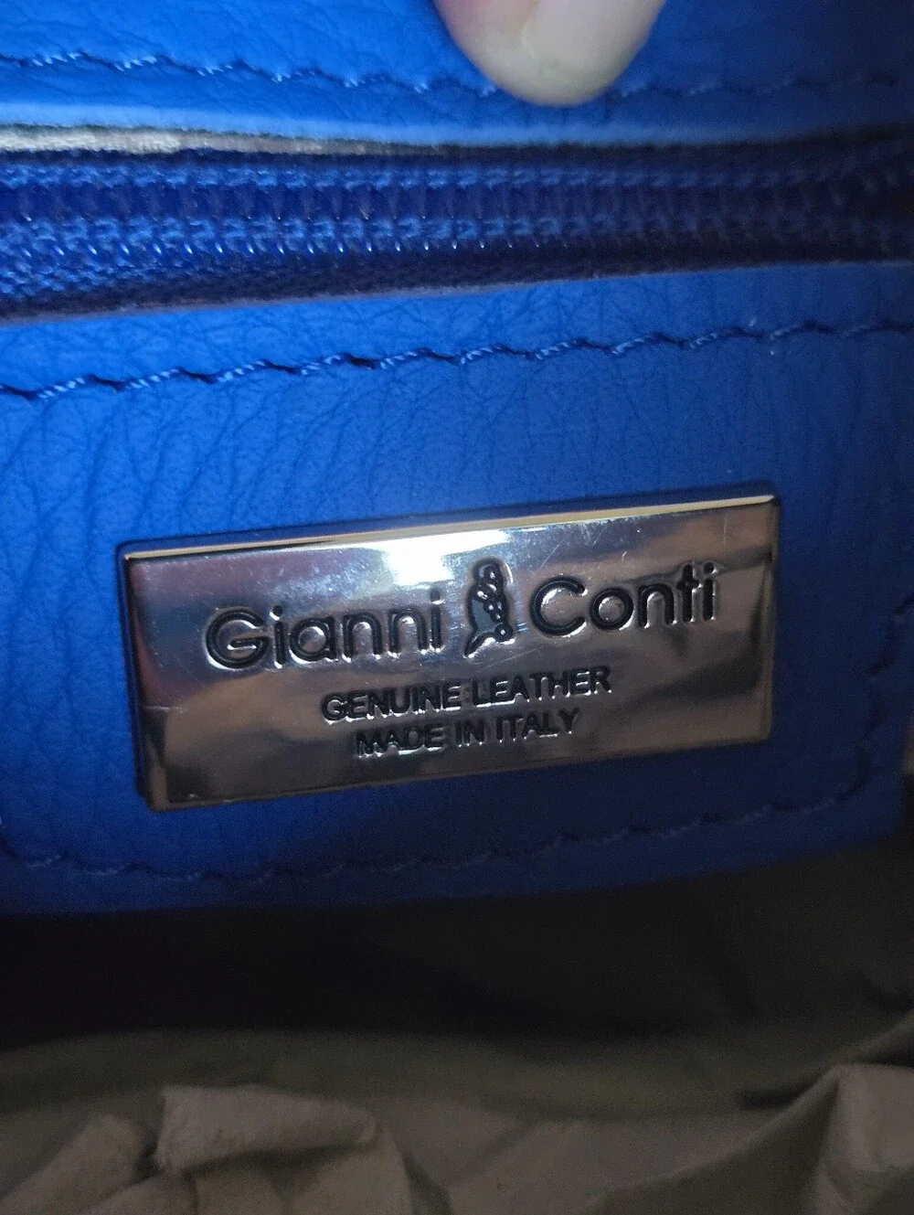 GIANNI CONTI Made In Italy Leather Shoulder Bag Handbag With Strap & Dustbag
